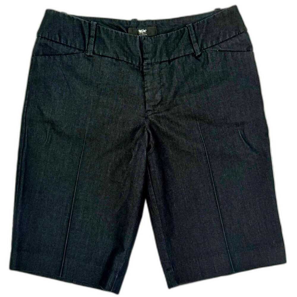 Mossimo Women's Dark Wash Indigo Chino Bermuda Shorts Stretch Size 4